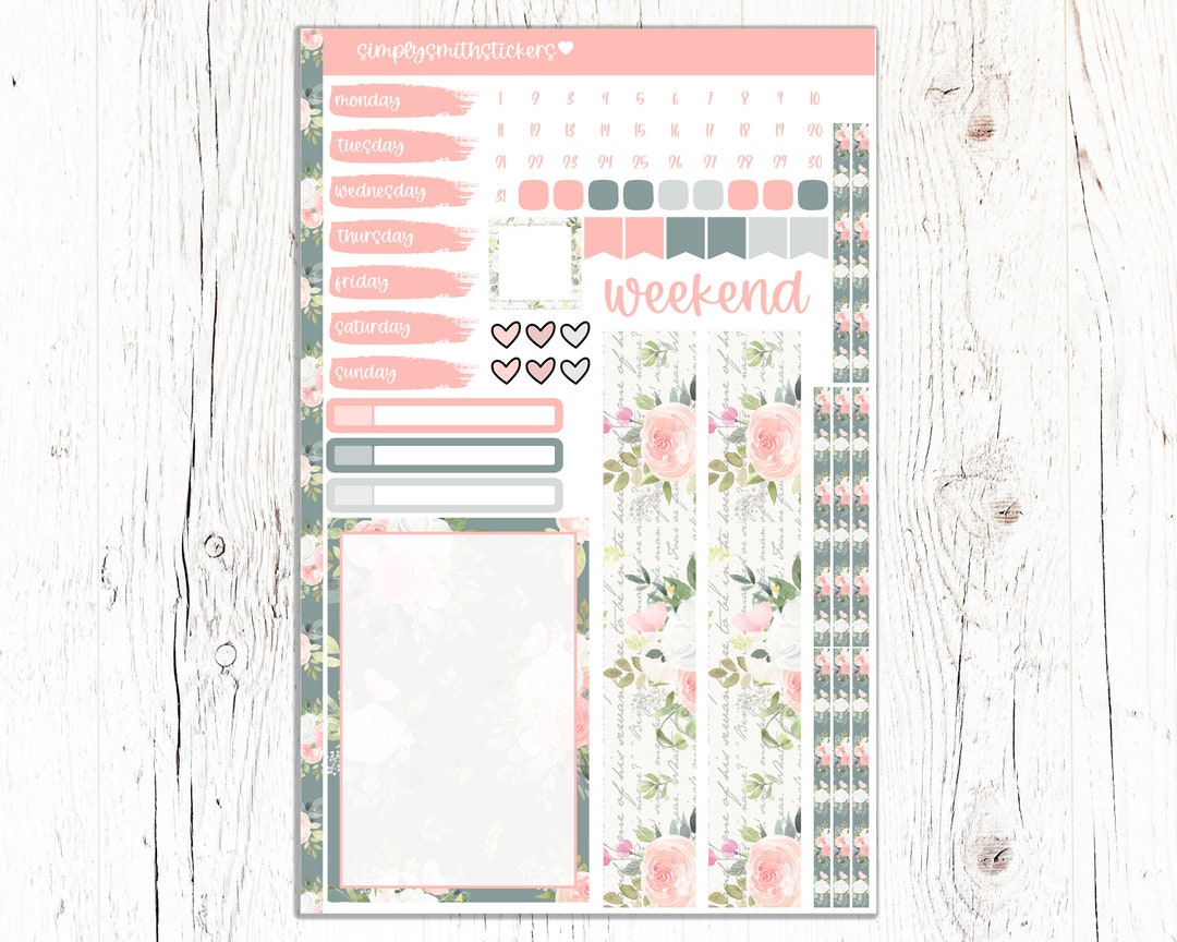 A5 COMPACT VERTICAL Mini Kit | SOPHISTICATED_ROSE | Planner Sticker Kit ...