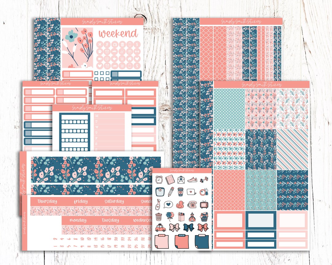 Light Hearted Vertical Weekly Planner Sticker Kit - Etsy