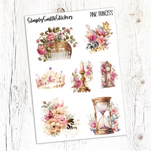 PINK PRINCESS Clear Frosted Matte Stickers | Deco Stickers | Planner Stickers