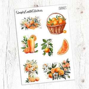 ORANGES Clear Frosted Matte Stickers | Deco Stickers | Planner Stickers