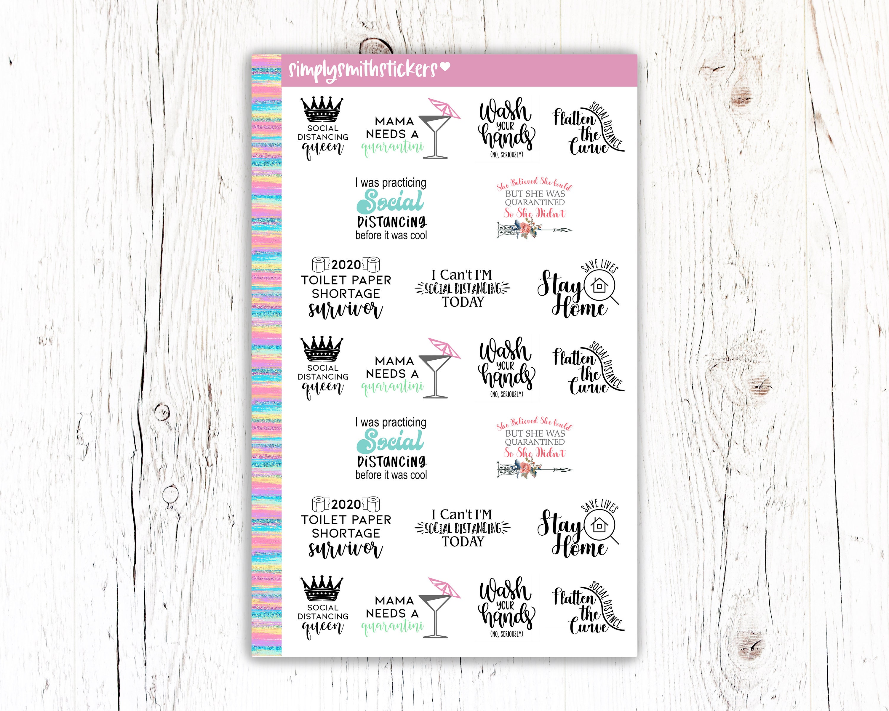 QUARANTINE Mix Quotes - EC Planner | Planner Stickers | Script Sticke…