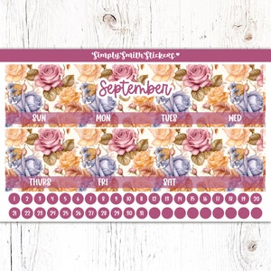 SEPTEMBER Monthly Sticker Kit | 7x9 | CUSTOMIZABLE Stickers | Planner ...