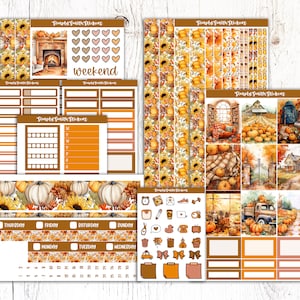 COZY SEASON | Vertical Weekly Planner Sticker Kit | Planner Stickers