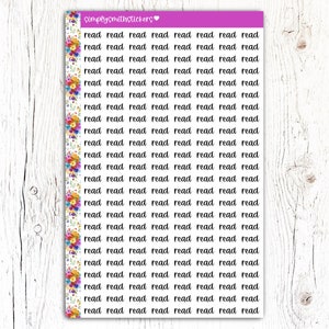 LIRE les autocollants | Stickers pour agenda | Stickers fonctionnels | Rappel d'autocollants pour agenda | Stickers scripts