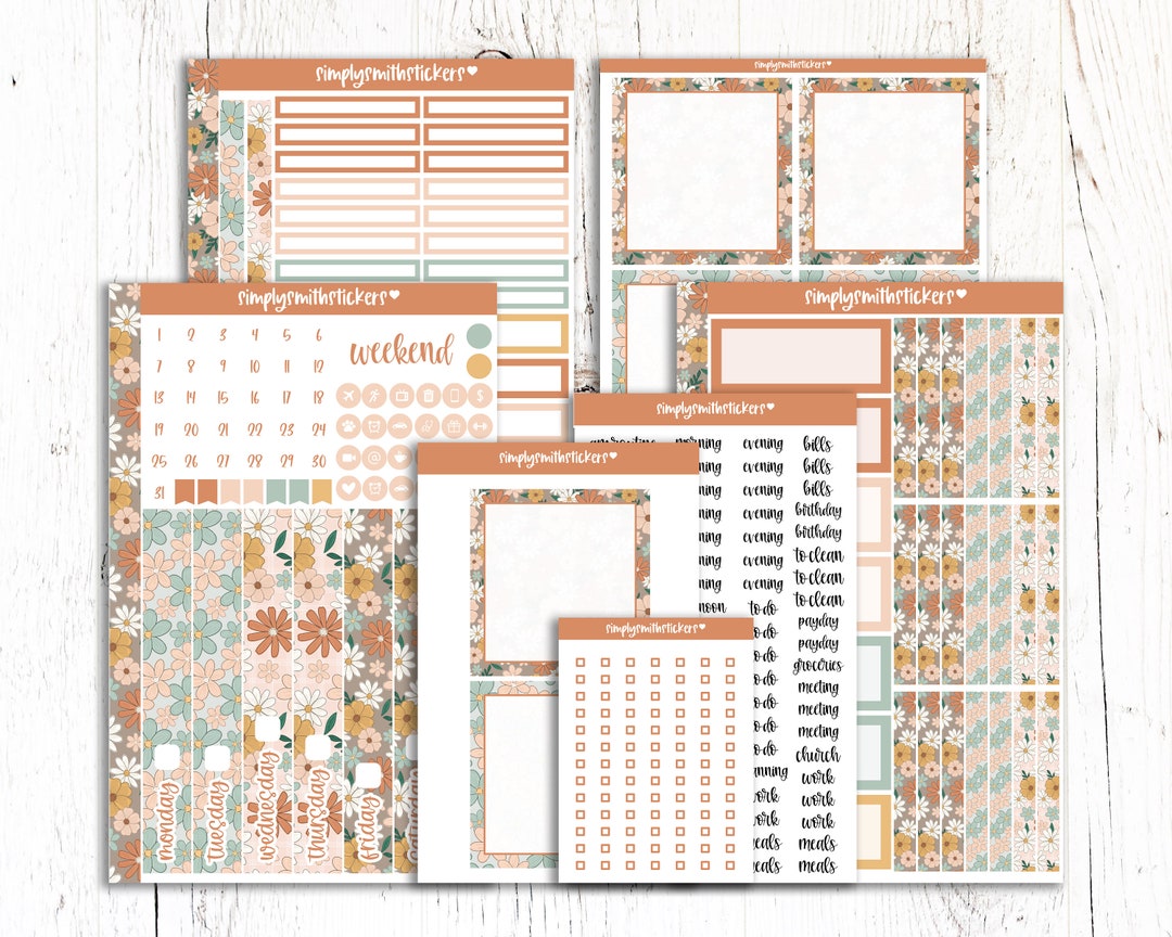 A5 Daily Planner Stickers | Vintage Garden Duo Kit - Etsy