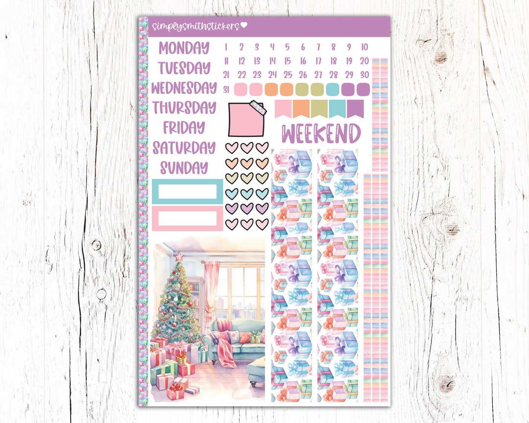 A5 Compact Vertical Mini Kit | MERRY & BRIGHT | Planner Sticker Kit - Etsy