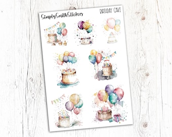 BIRTHDAY CAKE Clear Frosted Matte Stickers | Deco Stickers | Planner Stickers