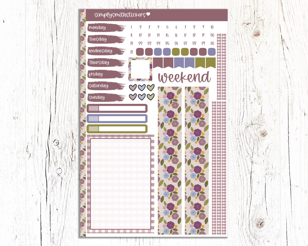 A5 Compact Vertical Mini Kit | HELLO SPRING | Planner Sticker Kit | A5 ...