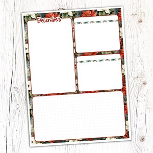 TABLEAU DE BORD DECEMBRE Fiche | 7 x 9 | Autocollant PLEINE page