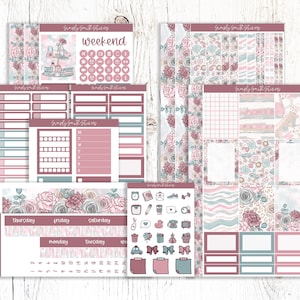 BREAKFAST IN BED | Vertical Weekly Planner Sticker Kit | Planner Stickers | Weekly Planner | Planner Supplies | Stationery Stickers
