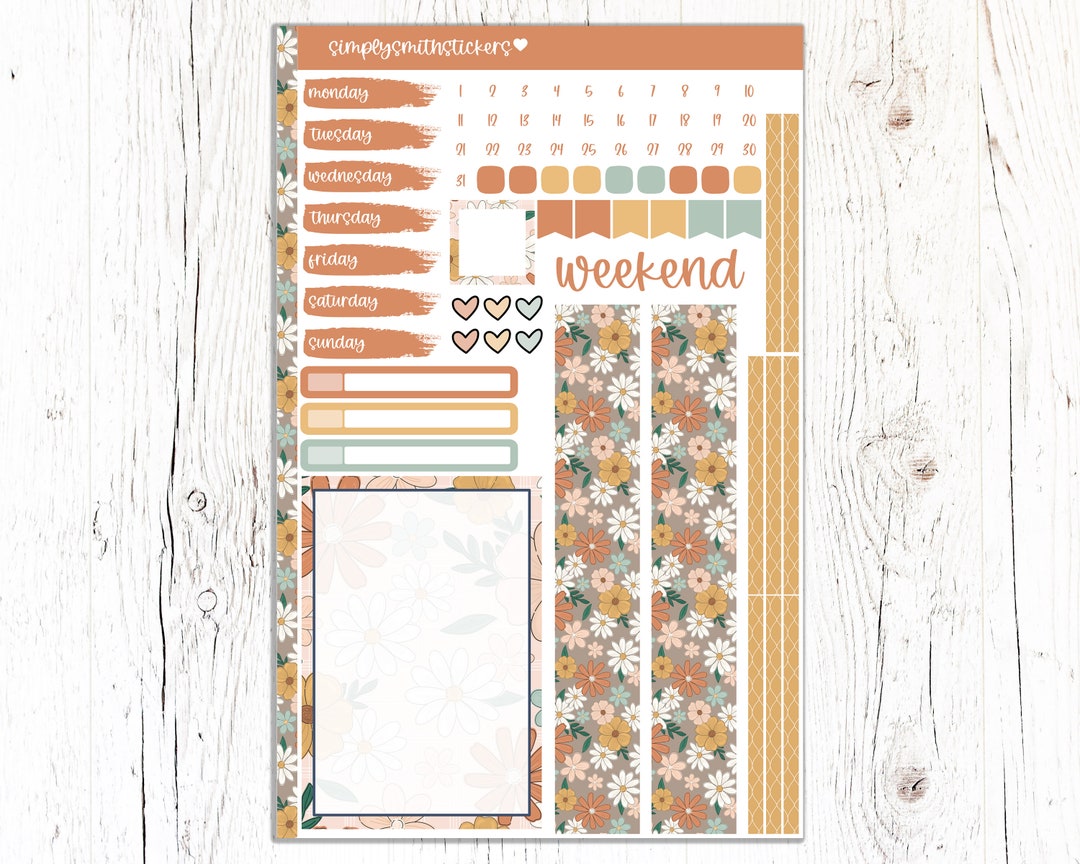 A5 COMPACT VERTICAL Mini Kit | VINTAGE_GARDEN | Planner Sticker Kit ...