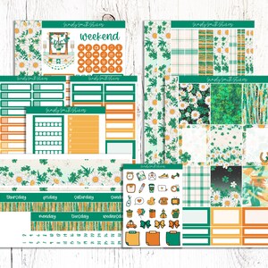 ST PATTY | Vertical Weekly Planner Sticker Kit | Planner Stickers | Weekly Planner | Planner Supplies | Stationery Stickers