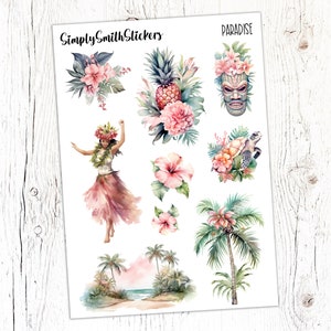 PARADISE Clear Frosted Matte Stickers | Deco Stickers | Planner Stickers