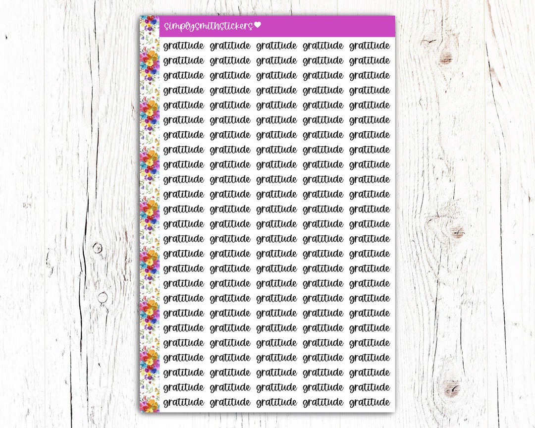 GRATITUDE Script Stickers | Planner Stickers | Reminder Stickers ...