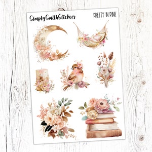 PRETTY IN PINK Clear Frosted Matte Stickers | Deco Stickers | Planner Stickers