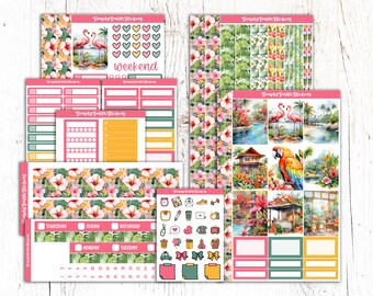 Tropical Sunset Weekly Planner Sticker Kit Vertical Erin Condren ...