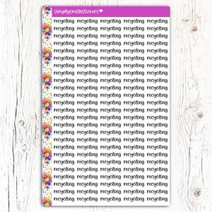 RECYCLAGE Autocollants | Stickers pour agenda | Stickers corvée | Rappel d'autocollants pour agenda | Stickers scripts