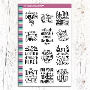 CITATIONS motivantes - EC Planner | Stickers pour agenda | Stickers fonctionnels | Stickers citation | Stickers scripts