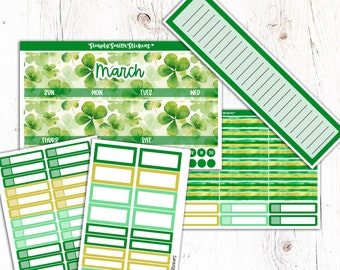 MARCH Monthly Sticker Kit | 7x9 | CUSTOMIZABLE Stickers | Planner Stickers | Planner Accessories | Monthly Stickers