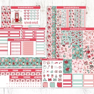 CHRISTMAS TIME | Vertical Weekly Planner Sticker Kit | Planner Stickers