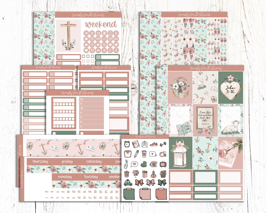 GRACE | Vertical Weekly Planner Sticker Kit | Planner Stickers | Weekly ...