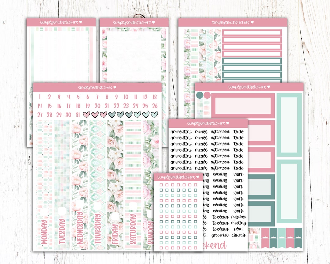 PRETTY PLANS Daily Duo Kit | 7x9 Planner Stickers | Daily Planning ...