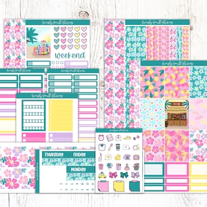 ALOHA | Vertical Weekly Planner Sticker Kit | Planner Stickers | Weekly Planner | Planner Supplies | Stationery Stickers