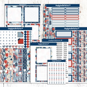 Duo quotidien A5 | DOUX MAISON À LA MAISON | Stickers pour agenda | Autocollants de planification quotidienne | 4 juillet