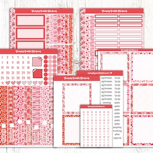 Duo quotidien A5 | SAINT-VALENTIN | Stickers pour agenda | Autocollants de planification quotidienne