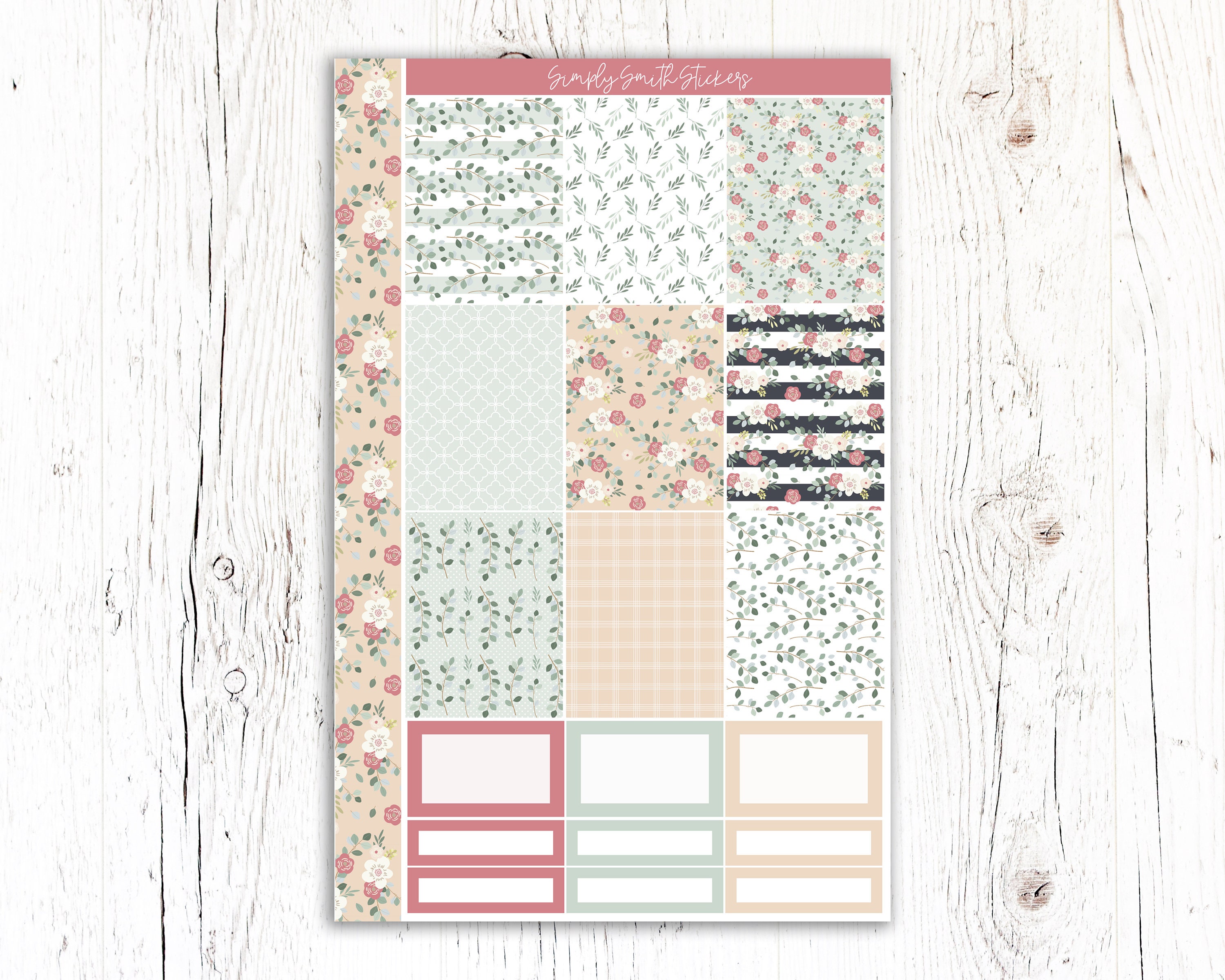 Victorian Garden Vertical Weekly Planner Sticker Kit - Etsy