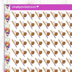 BASEBALL Doodle Stickers | Planner Stickers
