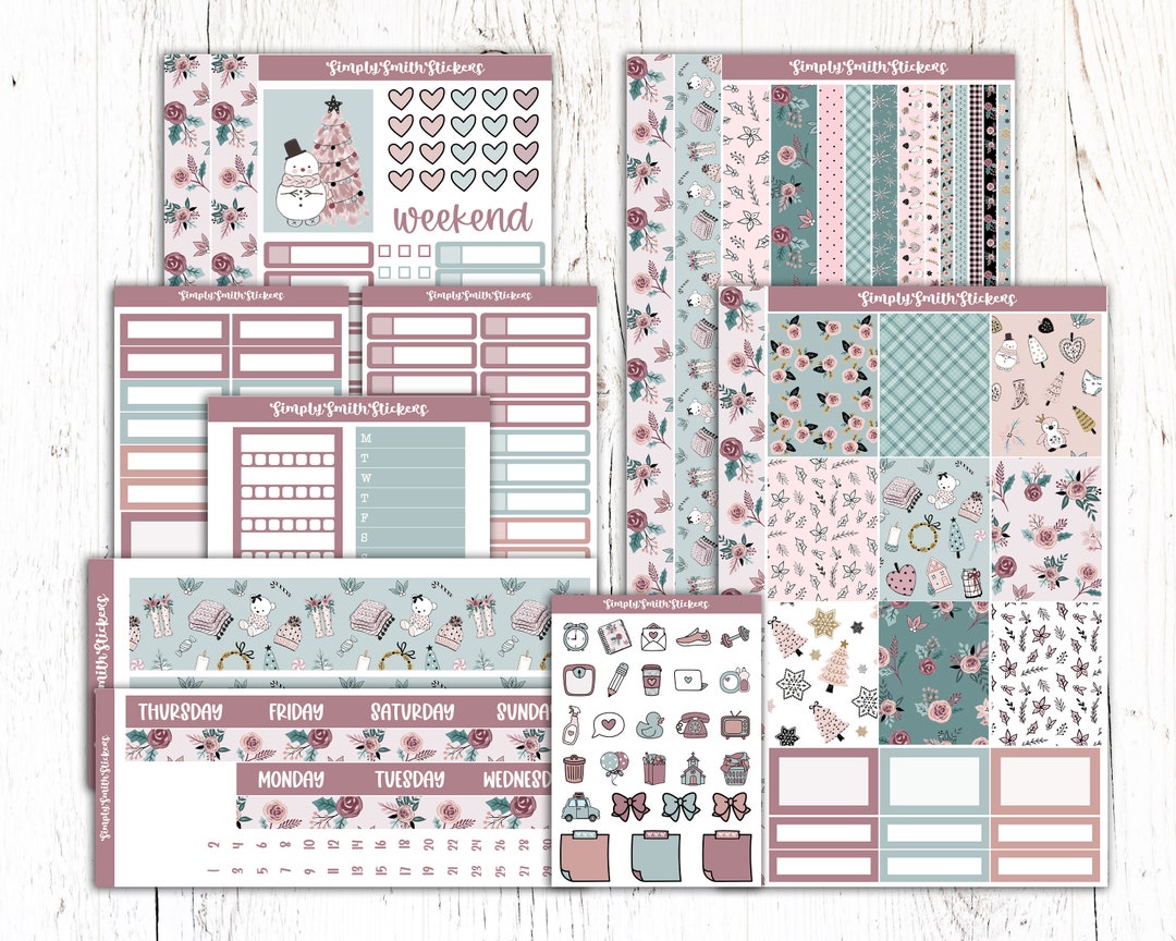 HOT COCOA | Vertical Weekly Planner Sticker Kit | Planner Stickers - Etsy