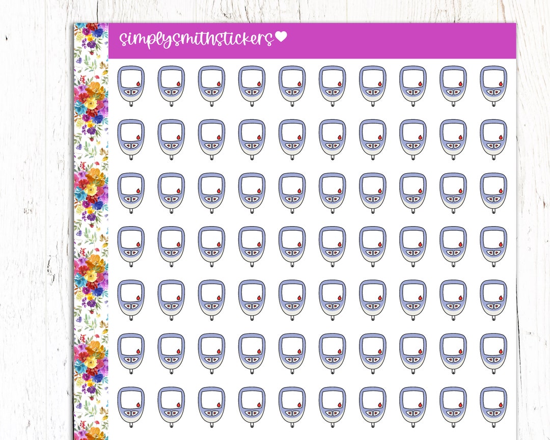 GLUCOSE METER Doodle Stickers Planner Stickers Etsy
