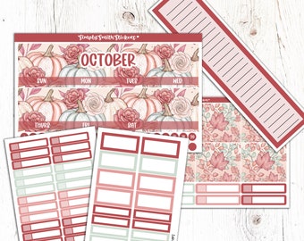 OCTOBER Monthly Sticker Kit | 7x9 | CUSTOMIZABLE Stickers | Planner Stickers | Planner Accessories | Monthly Stickers