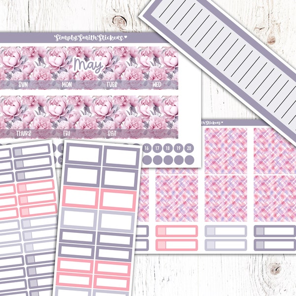 A5 MAY Monthly Sticker Kit | Customizable | Planner Accessories | Monthly Stickers