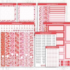 Duo quotidien SAINT-VALENTIN | Stickers pour agenda 7 x 9 | Autocollants de planification quotidienne