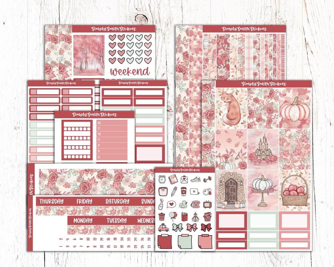 FALL DREAMS | Vertical Weekly Planner Sticker Kit | Planner Stickers - Etsy