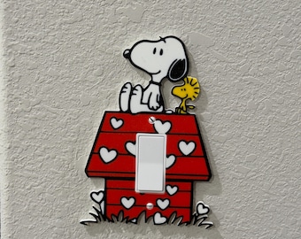 Single Gang Light Switch Cover inspired by Charlie Brown Valentines