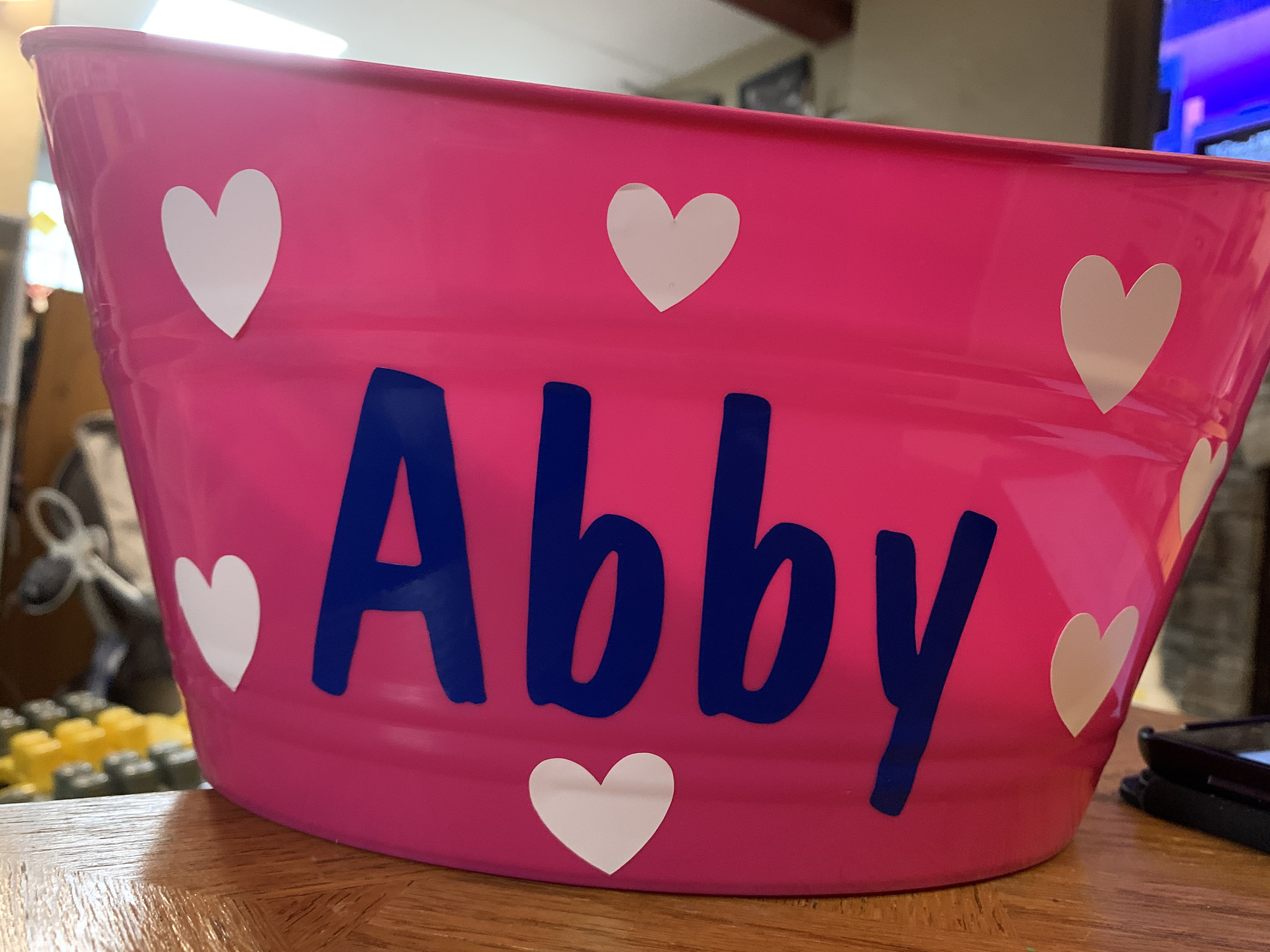 Easter Bucket / Birthday Bin / Plastic Easter Basket /personalized