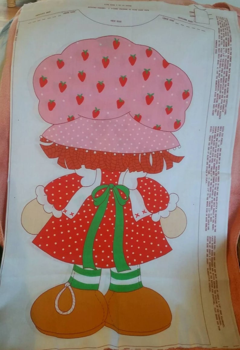 Vintage Strawberry Shortcake Halloween Tunic Costume Huckleberry Pie Doll Panels