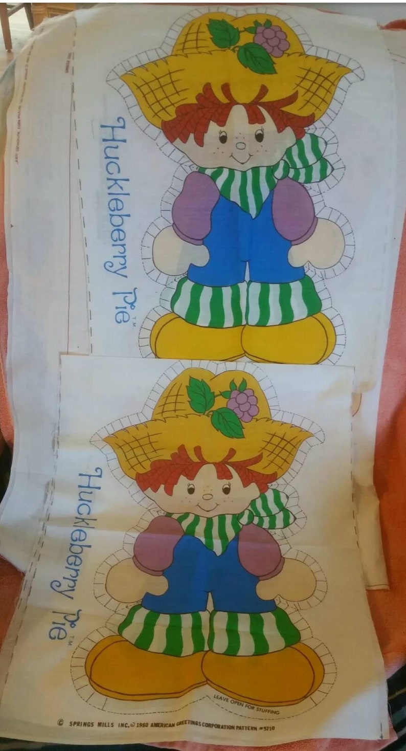 Vintage Strawberry Shortcake Halloween Tunic Costume Huckleberry Pie Doll Panels