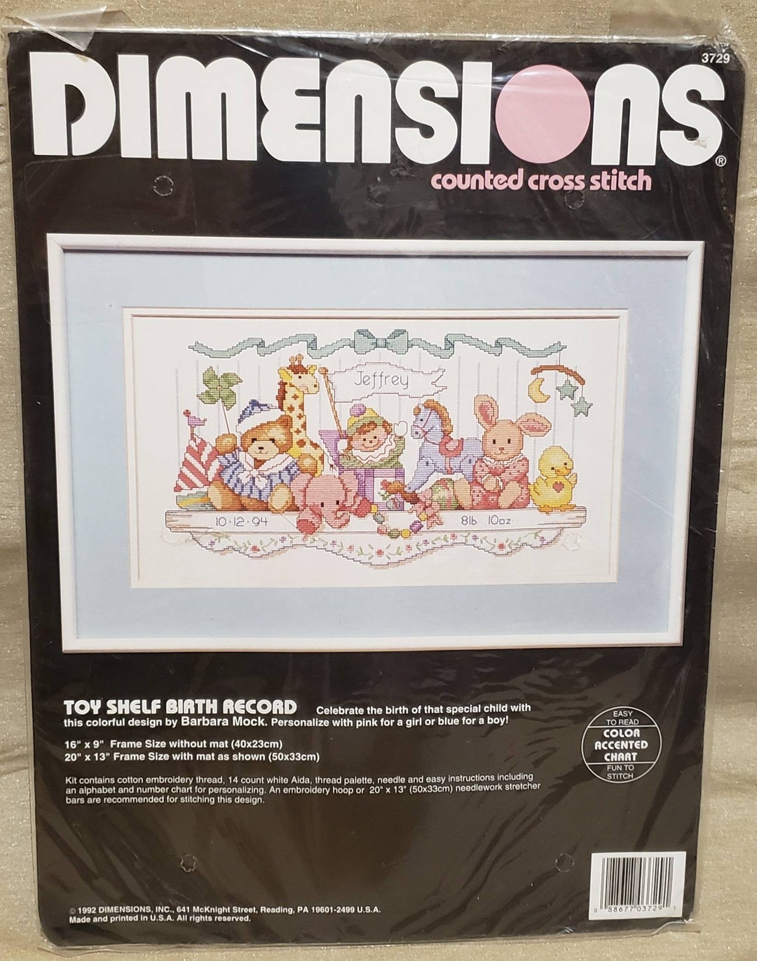 Dimensions Toy Shelf Birth Record Counted Cross Stitch Kit Etsy