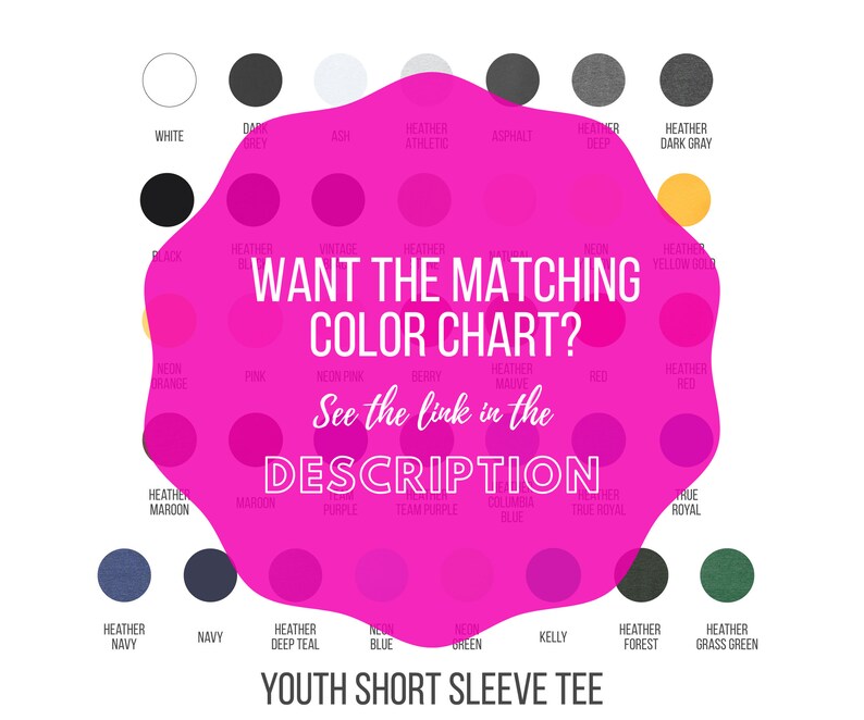 Download Bella Canvas 3001Y Youth Short Sleeve Tee size charts | Etsy