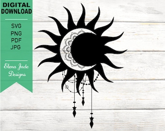 Download Sun Moon Mandala Svg Etsy