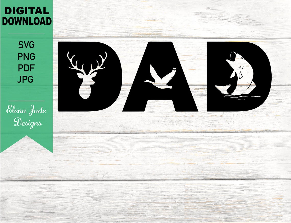 Dad Hunting Fishing Father's Day Dad Svg Dad Life svg | Etsy