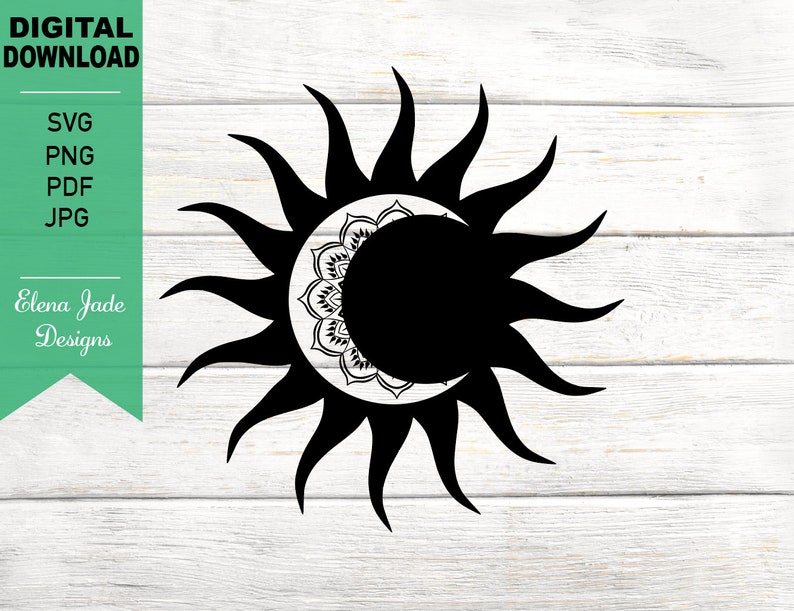 1066 Sun And Moon Mandala Svg Svg Png Eps Dxf File Free For Personal And Commercial Use