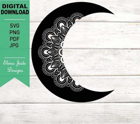 Download Moon Mandala Svg Crescent Moon Svg Half Moon Svg Etsy