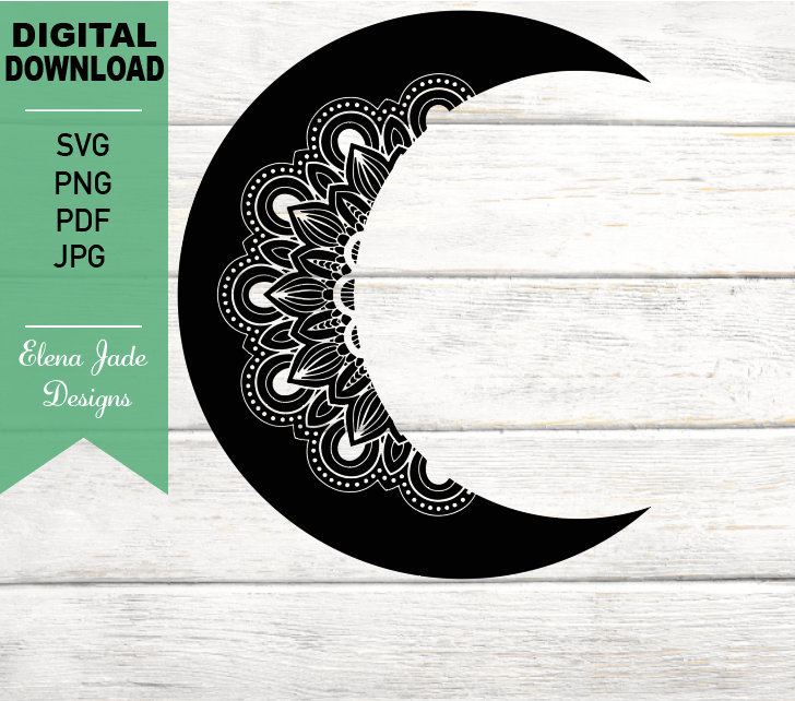 Download Moon Mandala Svg Crescent Moon Svg Half Moon Svg Etsy