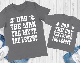 father and son matching dallas cowboys shirts