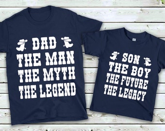 father and son matching dallas cowboys shirts